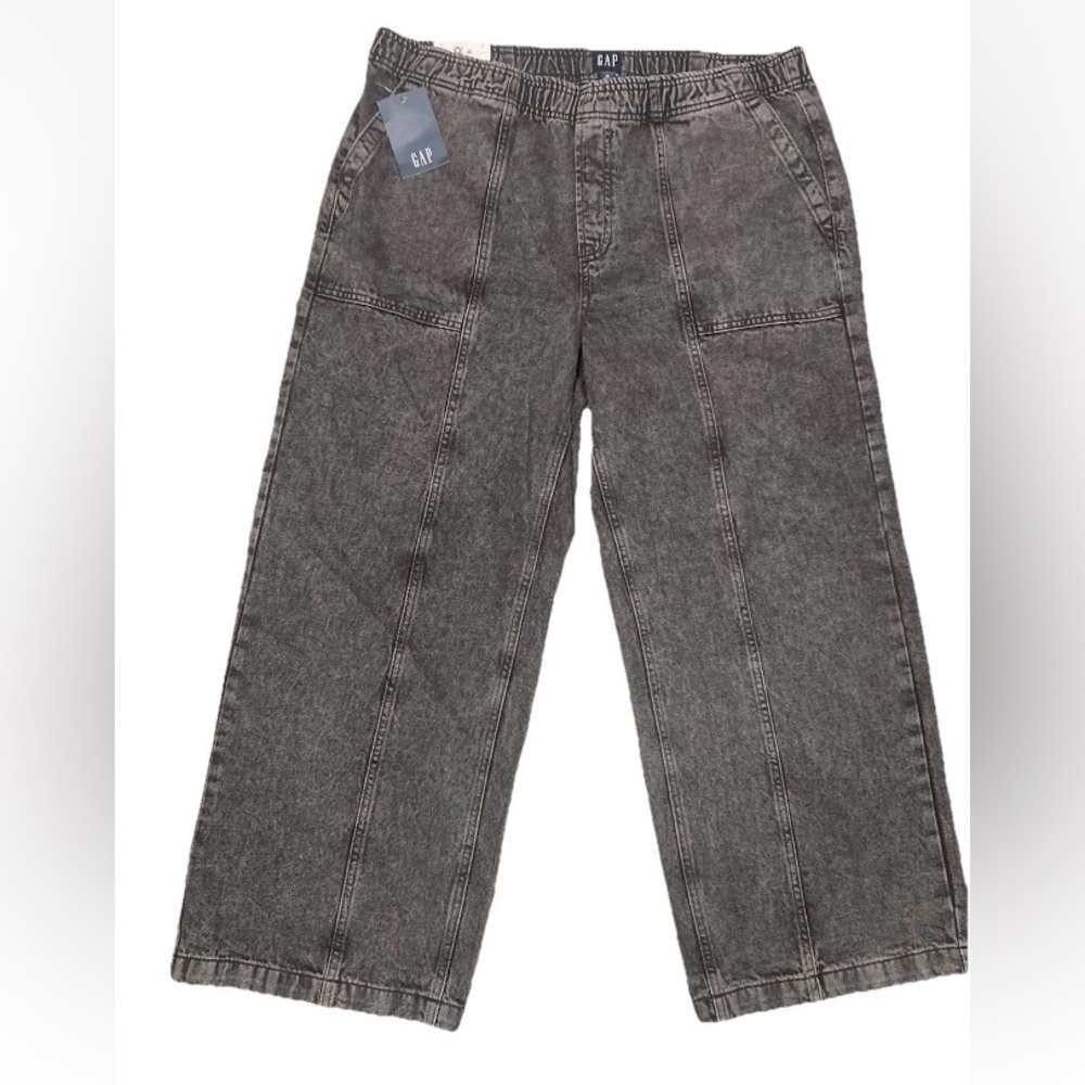 Gap Woman’s XL Black Pull On Denim Wide Leg Pants NWT, $79.99 MSRP - Picture 3 of 10